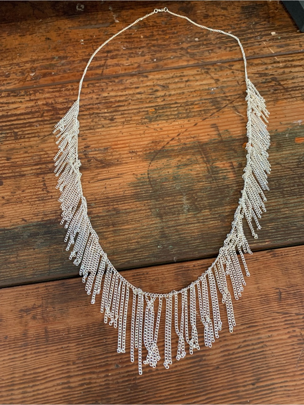 Maurices Silver Fringe Layered Tassel Necklace